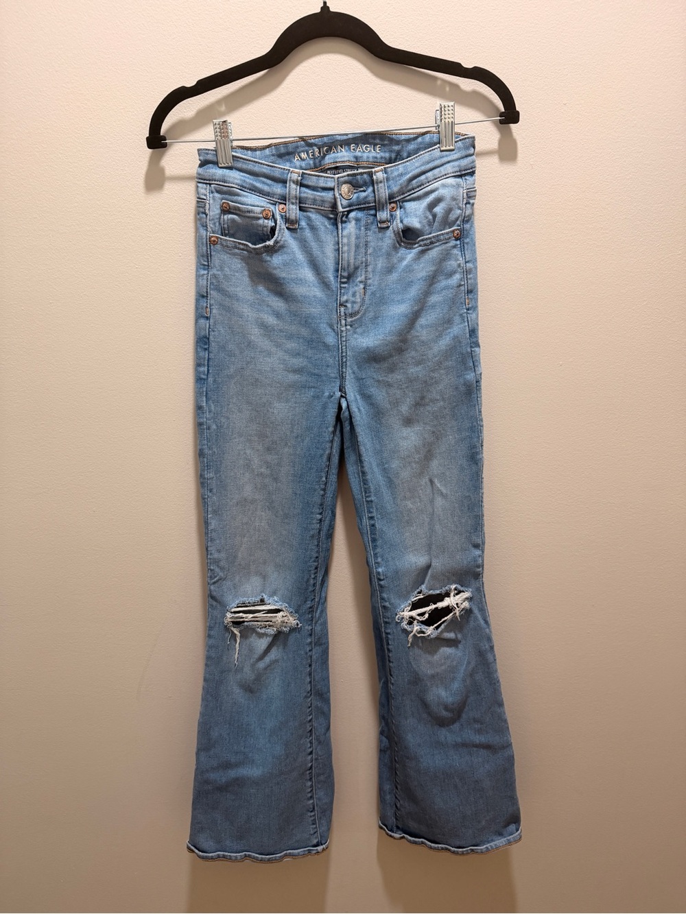 AE Next Level Ripped Super High-Waisted Flare Jean
